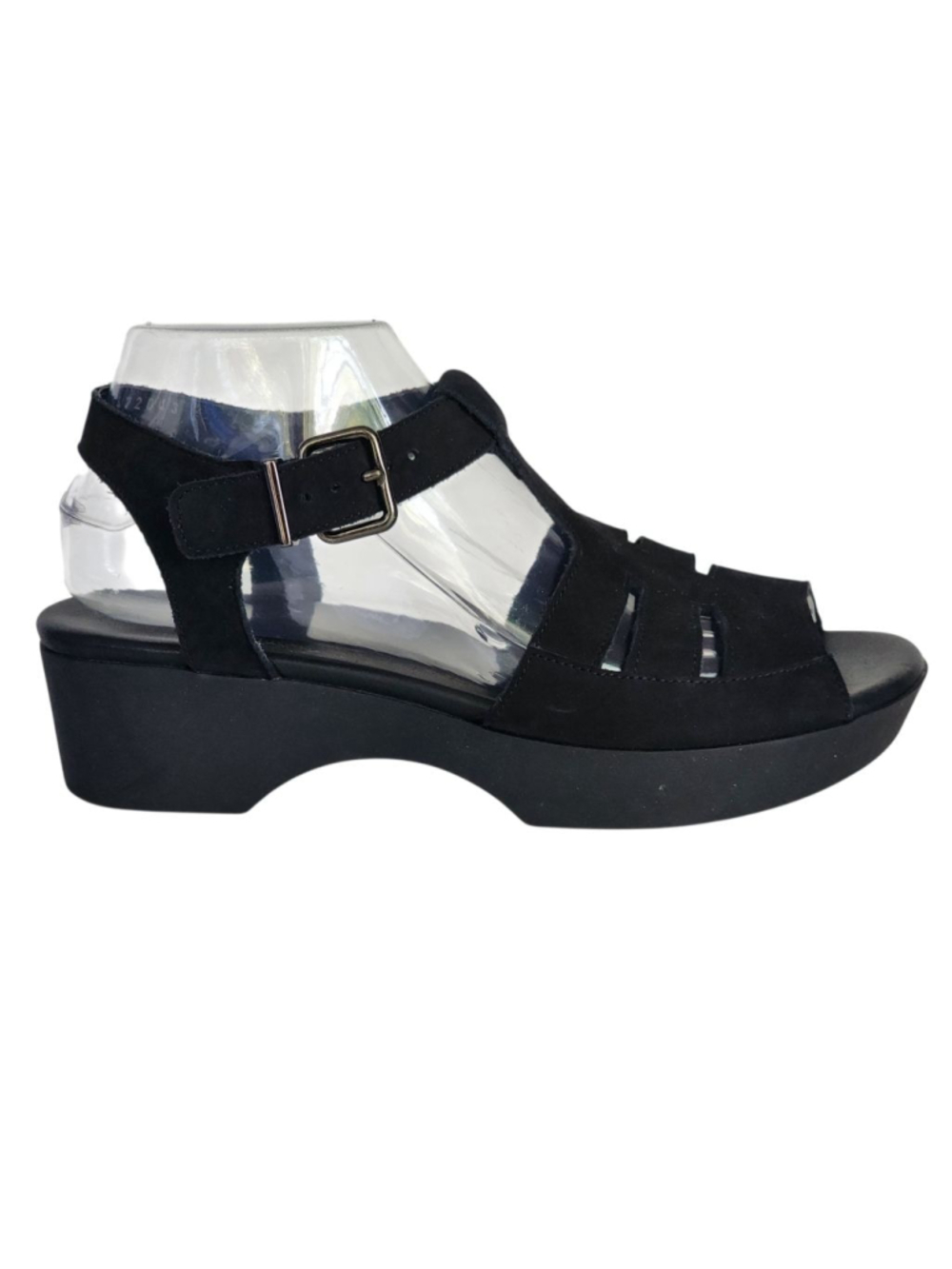 ARCHE Kimloo Platform Sandals Black Nubuck Leather Slingback‎ Size 39 8 - Picture 5 of 10